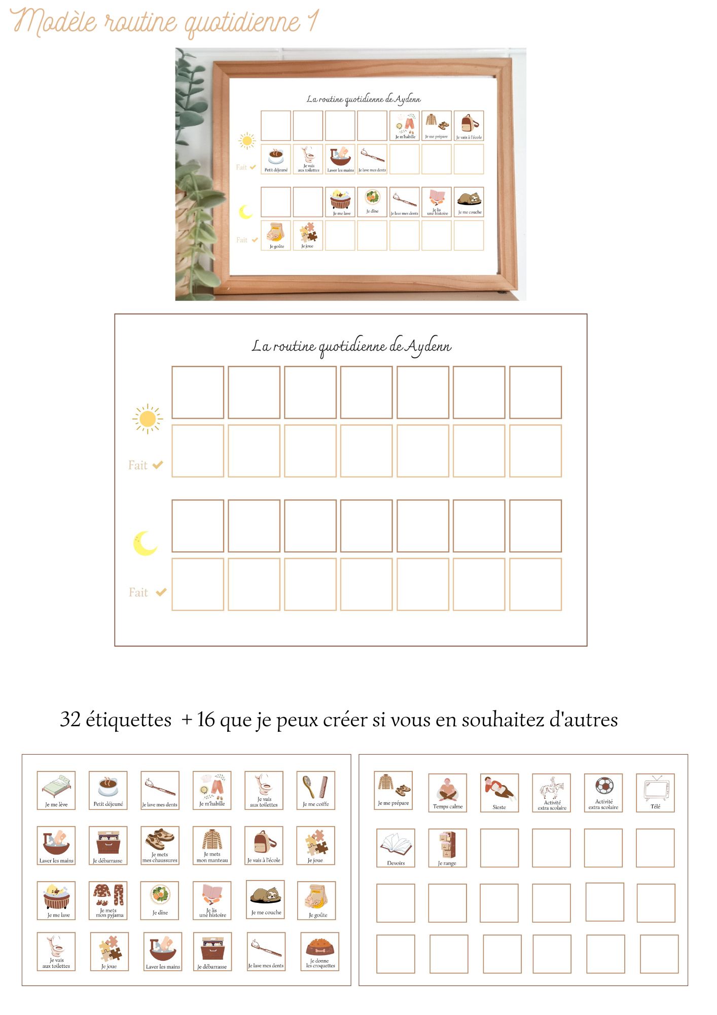 Ma routine quotidienne - Affiche Personnalisée